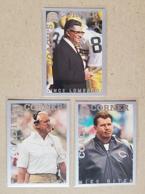 Mike Ditka Bill Walsh Vince Lombardi 2000 Fleer Greats of Game Coach's Corner