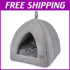 Stylish Gray Tent Bed for Pets - Machine Washable