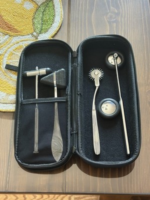 4-Pc Neurological Hammer Set Includes Black Carrying Case - Stainless Steel