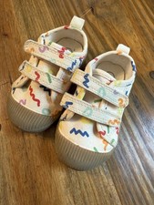 Cat And Jack Squiggle Colorful Shoes Hook And Loop Size 5 Toddler