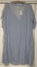 NWT GAP Blue White Striped Short Sleeve V-Neck Tunic Dress Women’s XXL $49.99