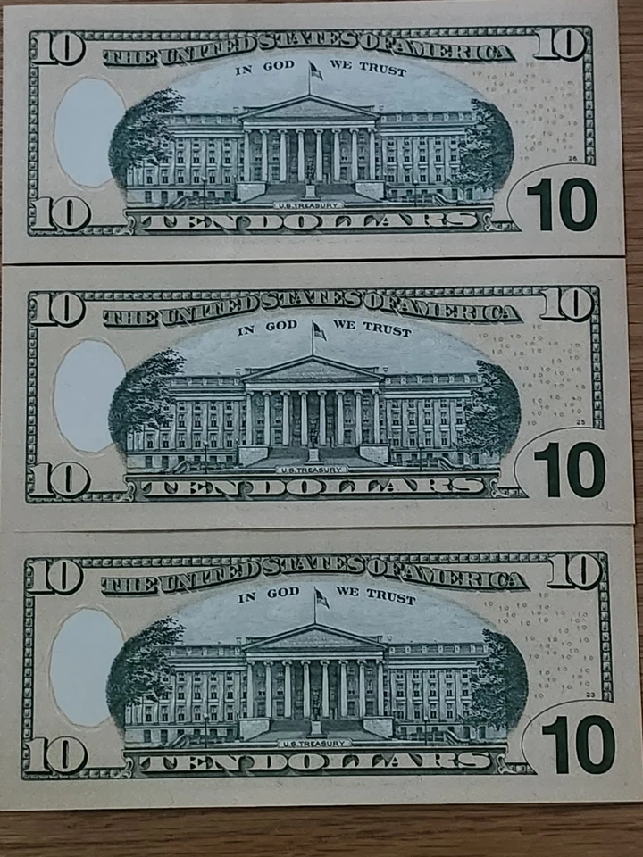 2013 $10 "STAR NOTE" NEW YORK DISTRICT UNC/GEM LOT (3) CONS SERIAL # - Image 4 of 4