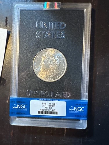 1881O hard package GSA Silver Dollar rare ms61 ngc strap with box and card