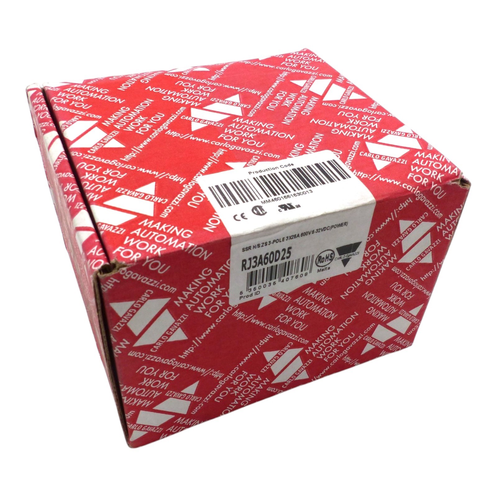 Carlo Gavazzi RJ3A60D25 Halbleiterrelais dreipolig 3x25A 600V 5-32VDC -sealed-