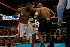 Danny Williams white trunks and Mike Tyson black trunks fights eac 2004 Photo 14