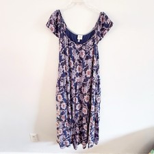Knox Rose Women Tiered Floral Maxi Dress XXL Boho Festival Flowy Casual Beach