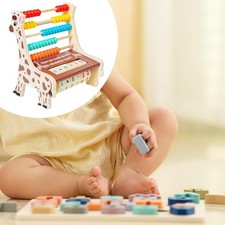Wooden Abacus Number Alphabet Card Preschool Math Learning Toy for Toddlers