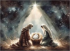 Paint by Numbers for Adults and Kids Jesus Born DIY Canvas Wall Art Decoration