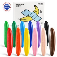 Beeswax Crayons 12 Count Pack 1-3 MIROLA KIDS Pure Toddlers Colors Non-Toxic