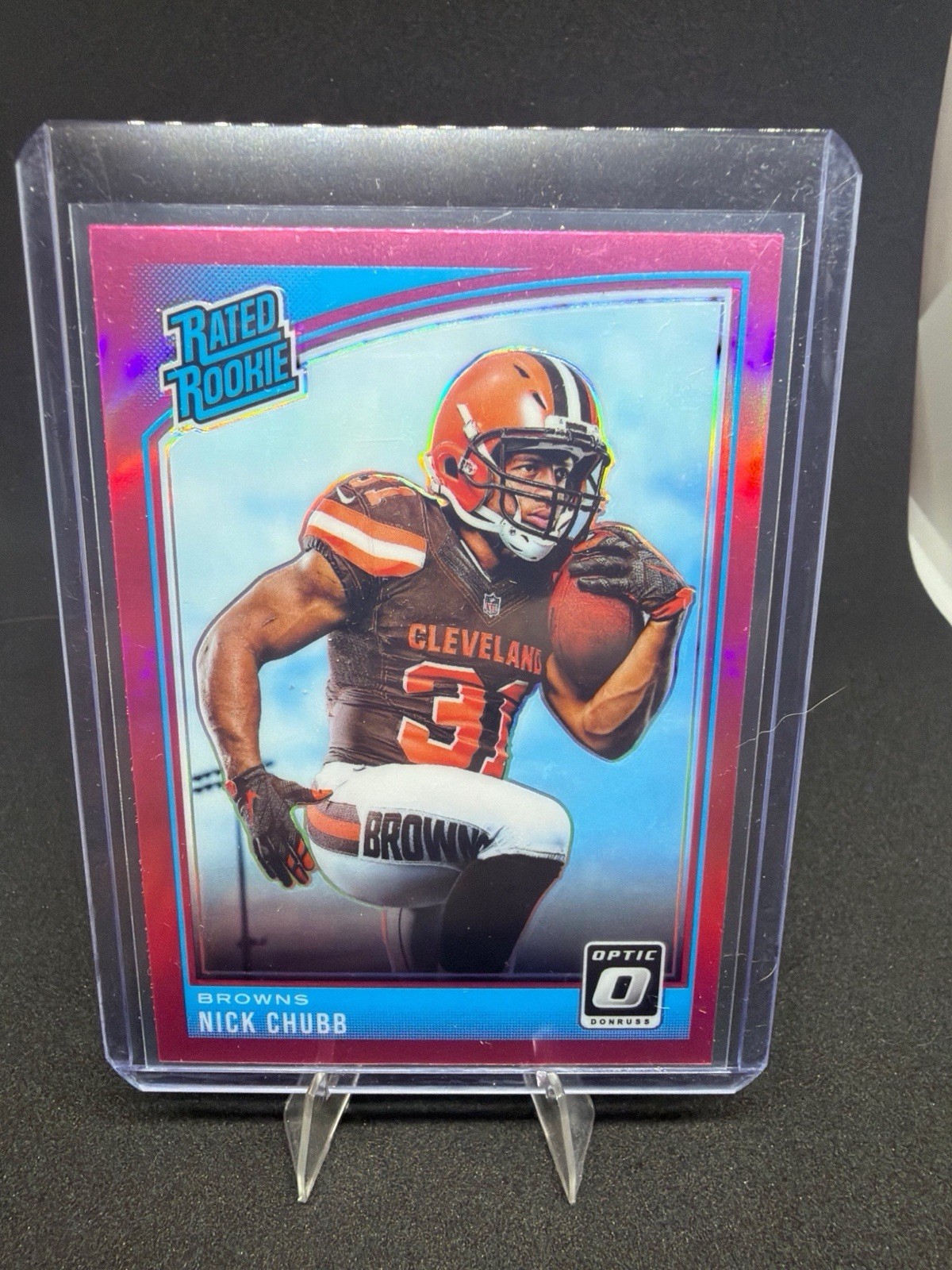 Panini Donruss Optic 2018 Rated Rookie Pink Prizm Nick Chubb Browns #158