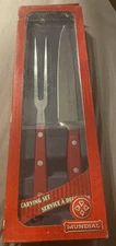 Carving Knife & Fork Set Cutlery Mundial - Original Packaging Red