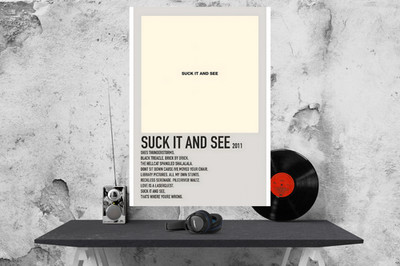 Arctic Monkeys Suck it and see Album Cover Poster/Druck A3/A4/A5 230 g/m² gerahmt