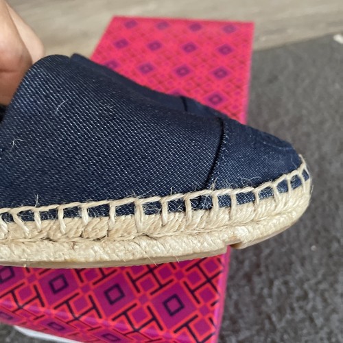 Tory Burch Denim Flat Espadrille - Tory Navy Size 5.5 - Picture 8 of 14