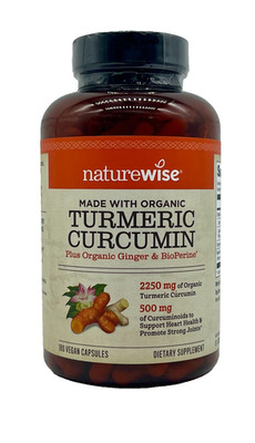 NEW! Turmeric Curcumin Plus Organic Ginger & BioPerine 180 Ct - SHIPS FREE!