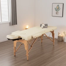 BestMassage XTS-MT296-Cream-FDW 73 inch Salon Massage Table