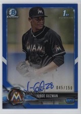 Jorge Guzman Bowman Chrome 2018 Blue Refractor /150 Auto