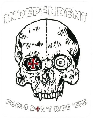 Independent Trucks Skateboard Sticker Weiß Schwarz Transparent 9x11,5cm