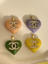 Lot Of 4 Zipper Pull Button Stamped Charms