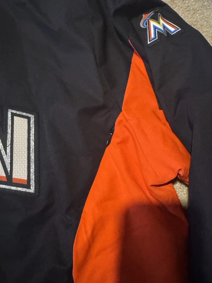 Miami Marlins Majestic Fleece Therma Base Jacket Full Zip Mens Size XL Black MLB - Image 4 of 4