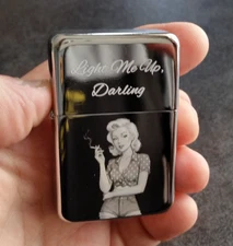 Vintage Style Woman Smoking Lighter – ‘Light Me Up Darling’ – Customisable Gift