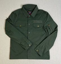 Alpha Industries Mens Medium Olive Green Military Utility Shirt Jacket Overshirt