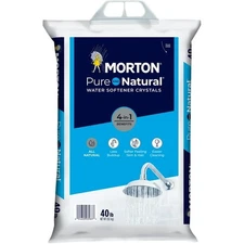 Morton Pure & Natural Water Softener Salt Crystals 40lb Bag High Purity