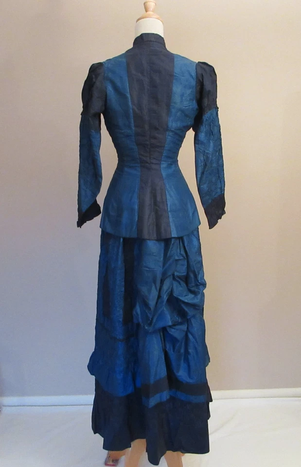 Винтажный эдвардианский двухцветный шелк блузка и соответствующая юбка комплект - Изображение 2 из 4