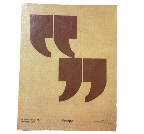 VTG MCM Classique Gibson Note Paper Pad Sheets Stationary Quotes Retro Brown Tan