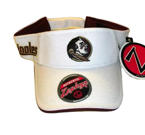 Florida State Seminoles Mens Adult Zephyr White Visor hat cap New Tags Ncaa - Picture 1 of 4