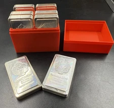 3DP Red Storage Box Holds 10x 10 oz SCOTTSDALE STACKER Silver Bars