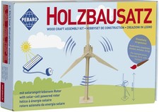 PEBARO 834/2 - Solar Holzbausatz Windrad, 22-teilig, Holzkonstruktion mit solara