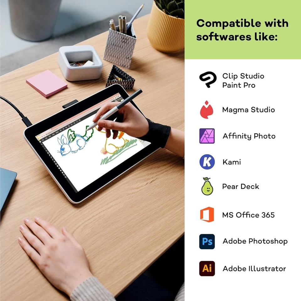 Wacom One 12 drawing tablet with 11.6” screen Full-HD graphic tablet ‎DTC121W0B - Image 3 of 4