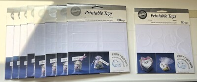 Wilton Rectangle/Circle Printable Tag Lot for Party Favors/Gifts/Wedding Shower