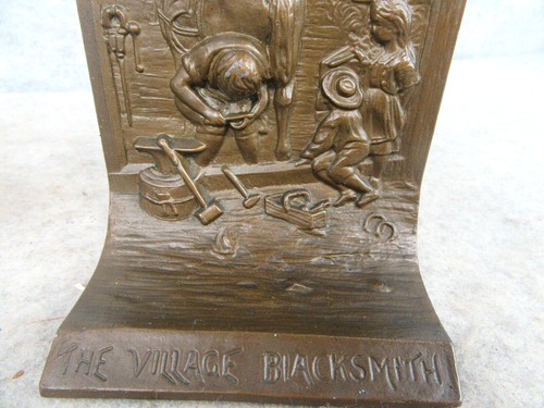 Vintage Cast Metal Bronze Finish Book Shelf Bookends - The Village Blacksmith - Imagen 6 de 17