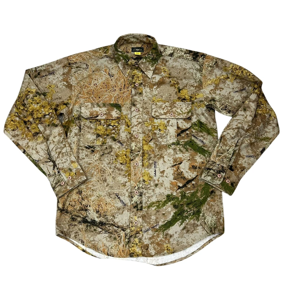 Cabelas Zonz Western Men's Small Camo Woodland Button Up Hunting Shirt NWOT - Image 2 of 4