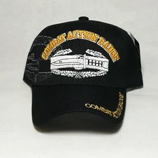 U.S. Army Combat Action Badge Embroidered Black Baseball Cap Adjustable