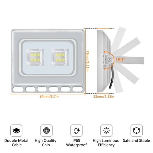 LED Fluter Stecker Außen Strahler Arbeitsleuchte Baustrahler Scheinwerfer Garten - Bild 34 von 251