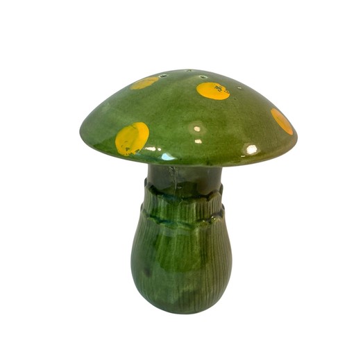Vintage 1970er Jumbo Pilz Salzstreuer Japan Pfeffer Gewürz grün gelb 5"
