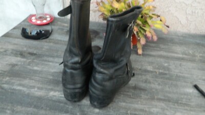 Vintage 80s SEARS KU Engineer Boots Black Leather Motorcycle 8.5E