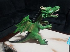 Toys R Us Large Green Maidenhead Rubber Winged Dragon Action Figure Toy 18  