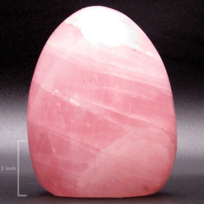 Rose quartz polished free form pink silica crystal gemstone mineral Madagascar