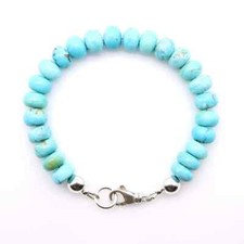Men's Big Bead Huge Chunky Arizona Turquoise Bracelet, Stunning Bright Baby Blue