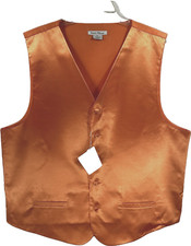 Daniel Ellissa Men's Orange Vest 5 Buttons White Back Polyester Sizes XL - 2XL