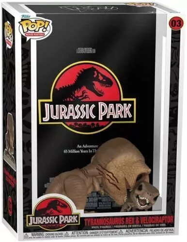 POP MOVIE POSTERS JURASSIC PARK TYRANNOSAURUS REX & VELOCIRAPTOR VINYL FIGURE 03