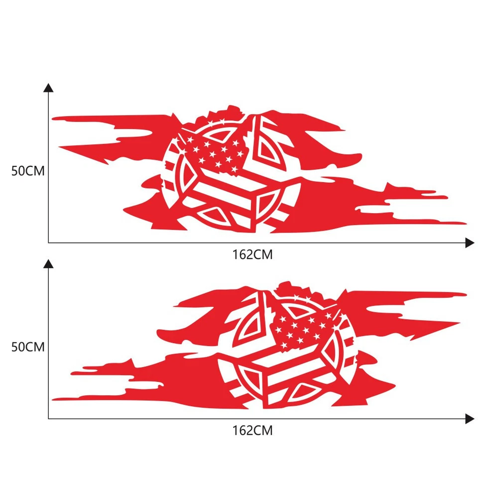 Car Sticker American Flag Star Graphic For Auto Side Door Body Vinyl Decal Red - Изображение 3 из 4