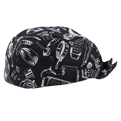 Unisex Kitchen Cooking Restaurant Chef S Tie Back Headwrap Cap Hat