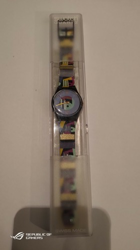 SWATCH OROLOGIO CON CUSTODIA GOLD INLAY QB114 1991 - Foto 2 di 5