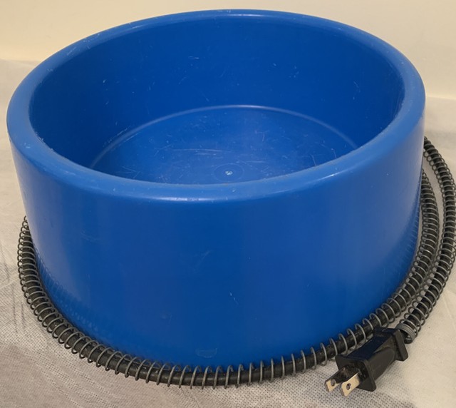 Large Outdoor Farm Heated Pet Animal Water Bowl Blue eBay