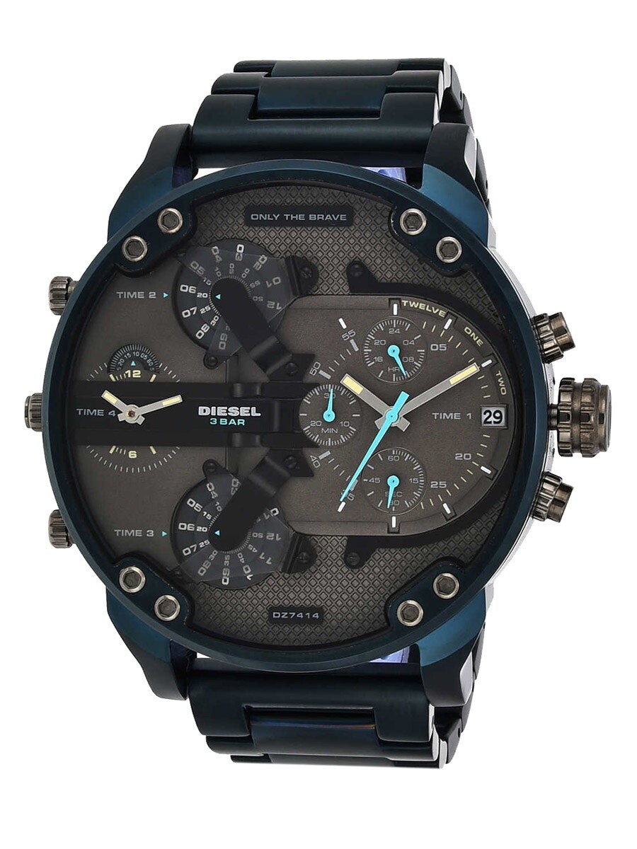 DZ7414 Mr. Daddy 2.0 Blue Stainless Steel Band Grey Dial 57mm
