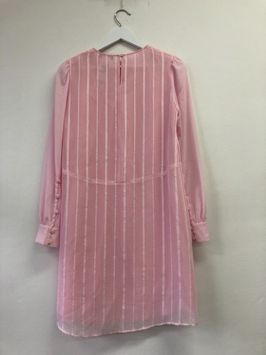 Max & Co Pale Pink Shift Dress AU 10 Striped Crew Neck Long Sleeve - Picture 3 of 3